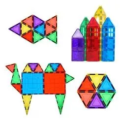 130PCS Tiles Stacking Pre-School Educational Magnetic Building Blocks Toys Sets for Kids