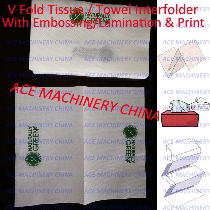 China Interfold Facial Tissue Paper Machinery with Printing and Lamination