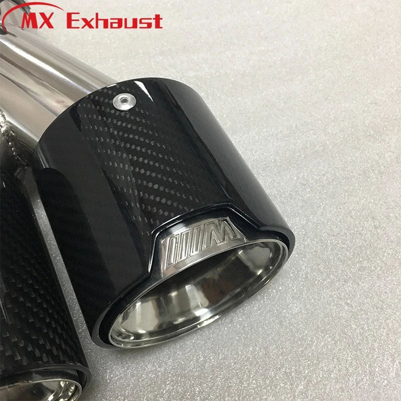 Glossy Stainless Steel Double Outlet Exhaust Muffler Tip Tail Pipe Tips for BMW