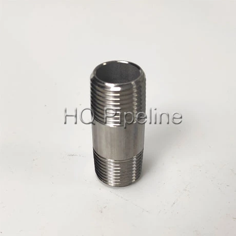 Stainless Steel Nipple Hydraulic NPT Threaded Pipe Fitting Machined From Investment Casting