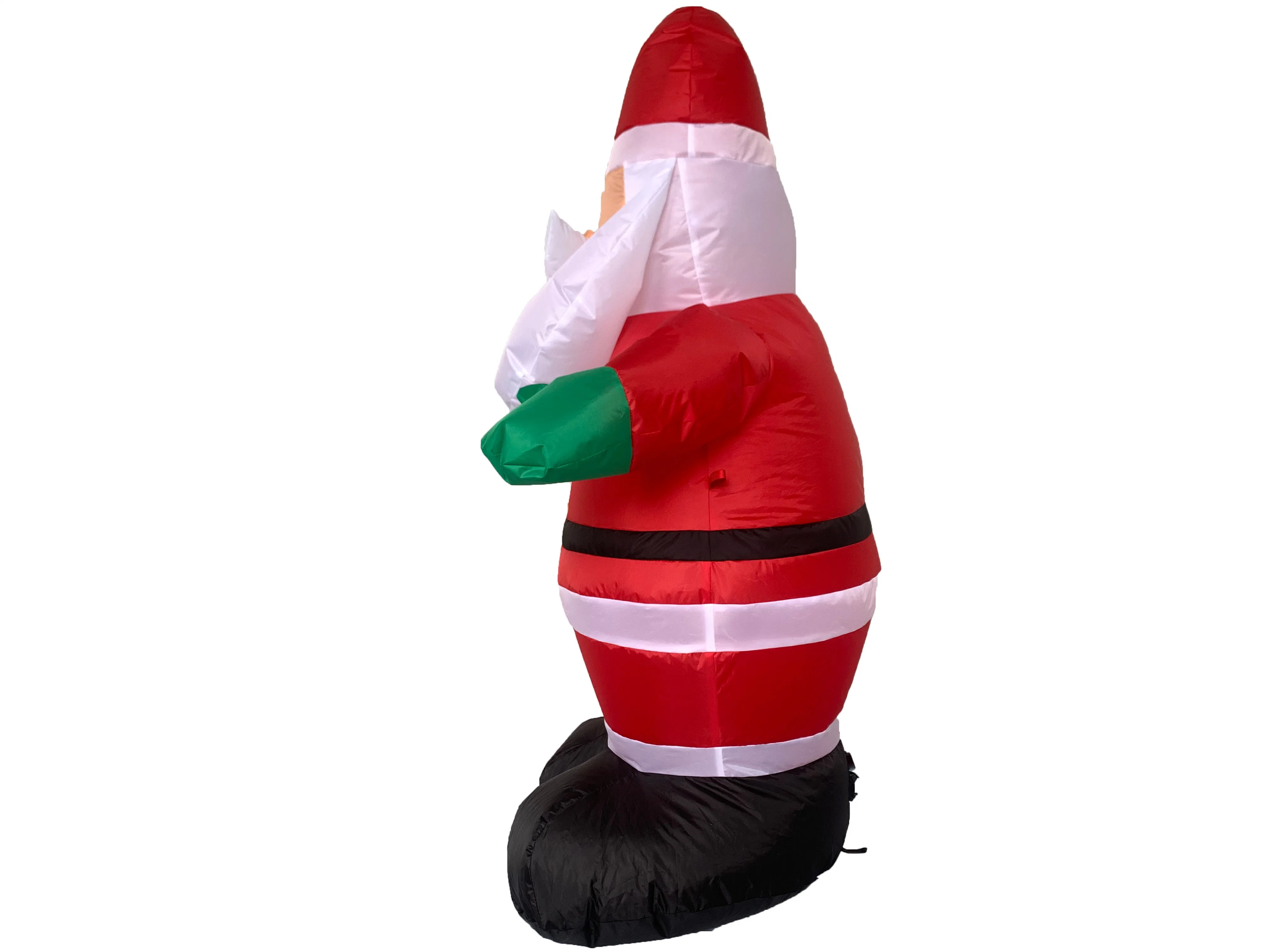 4FT Christmas Standing Santa Claus with Green Glove, Inflatable Indoor Outdoor Party Decoration
