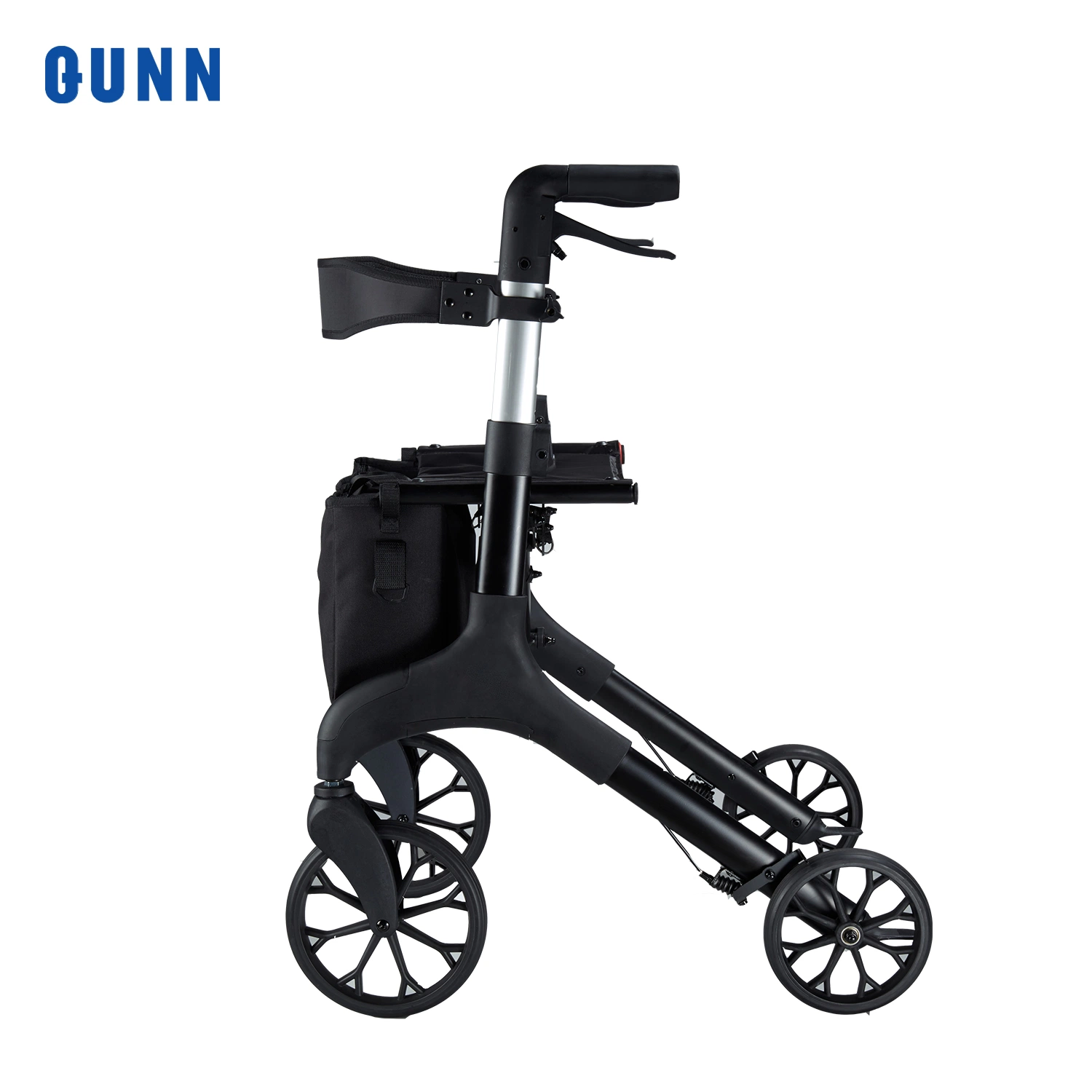 Foldable Aluminum Rollator with Hand Break and Seat Backrest Elderly