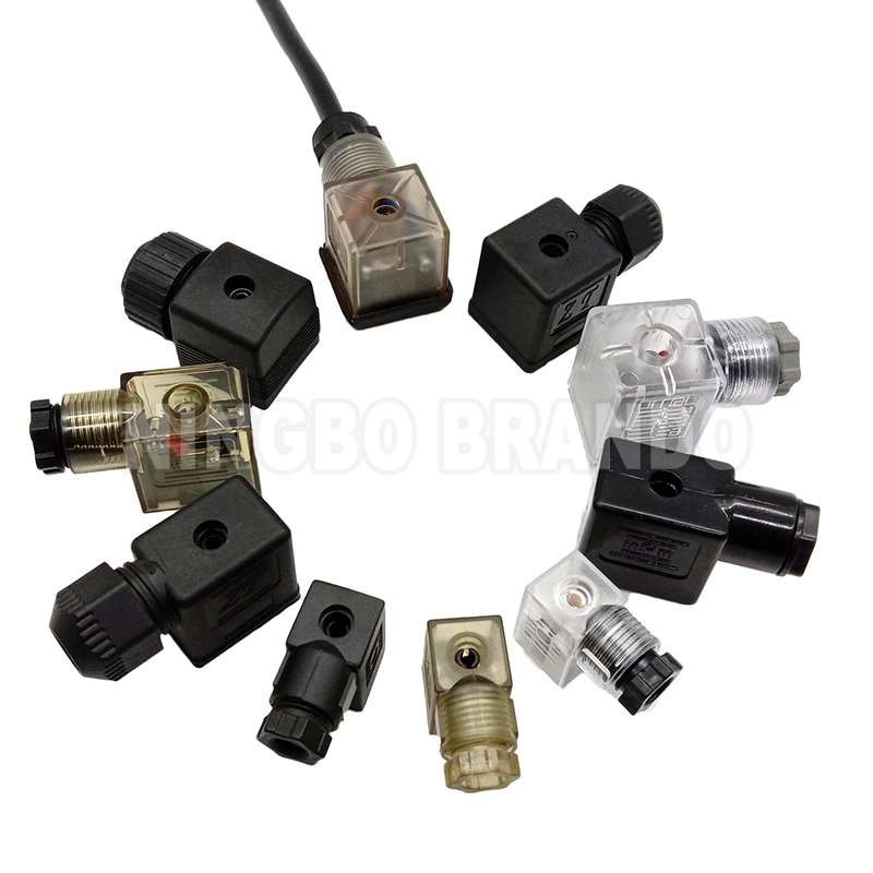 AC DC IP65 IP67 MPM DIN 43650 Forma A B C de la bobina de válvula de solenoide de Conector con cable LED43650DIN DIN DIN43650B43650C