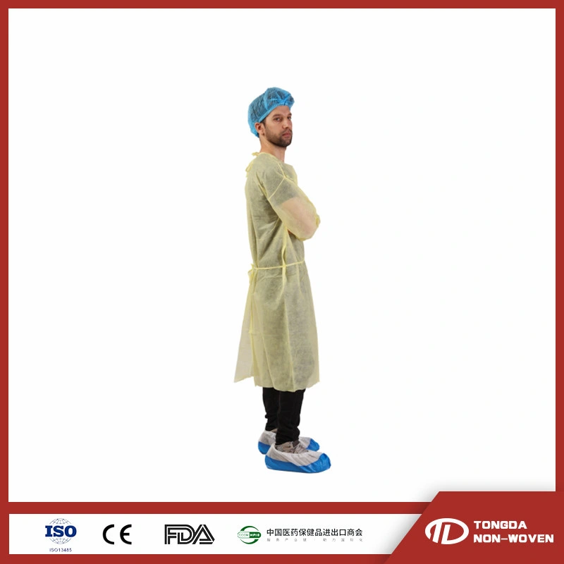 Disposable Medical Uniform PP Nonwoven Isolation Gown for Hospital Use