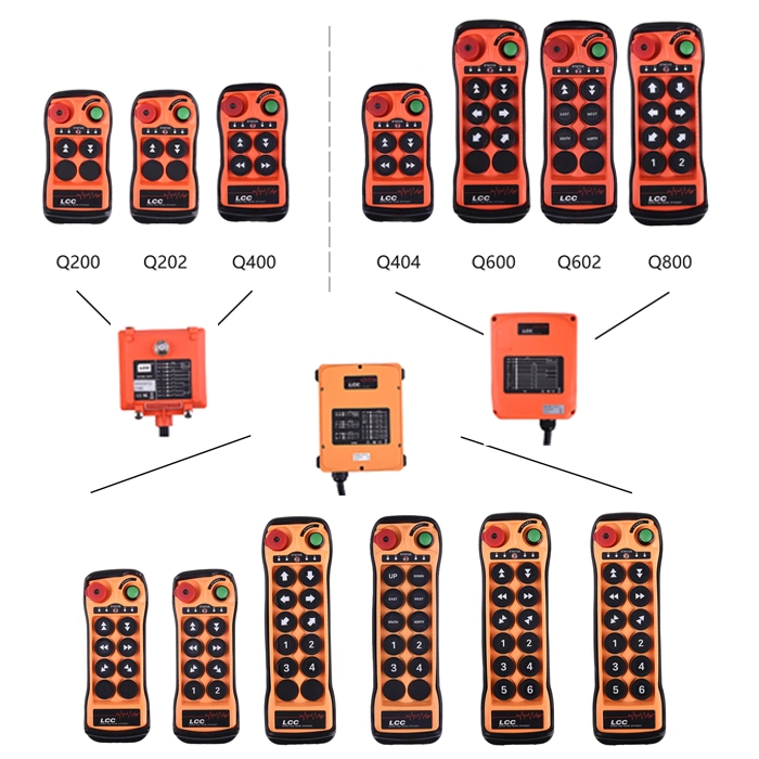 Q200 Fabricación Industrial Wireless interruptor de mando a distancia para elevación eléctrica