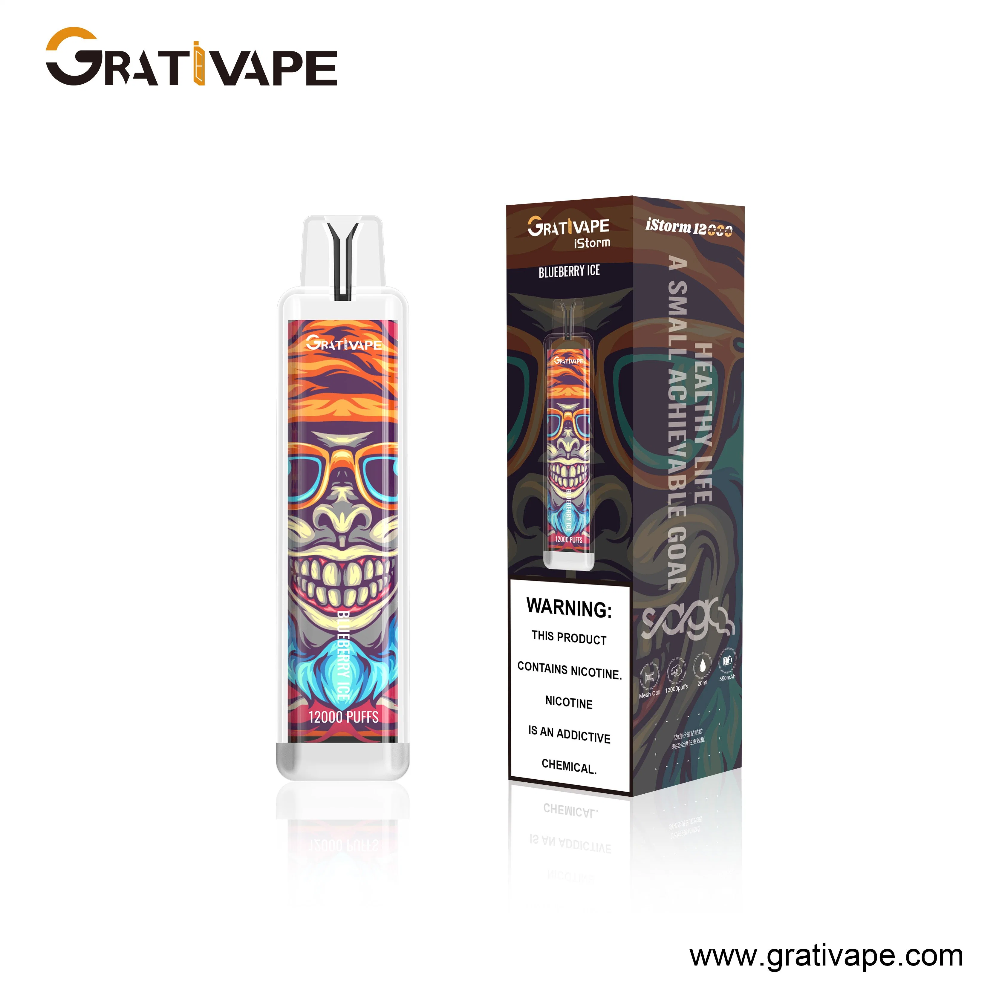 Grativape Jetable 12000 Bouffées Istorm Beast Design Randm 20ml Cigarette Électronique Bar Pod Vape aux Baies Mélangées