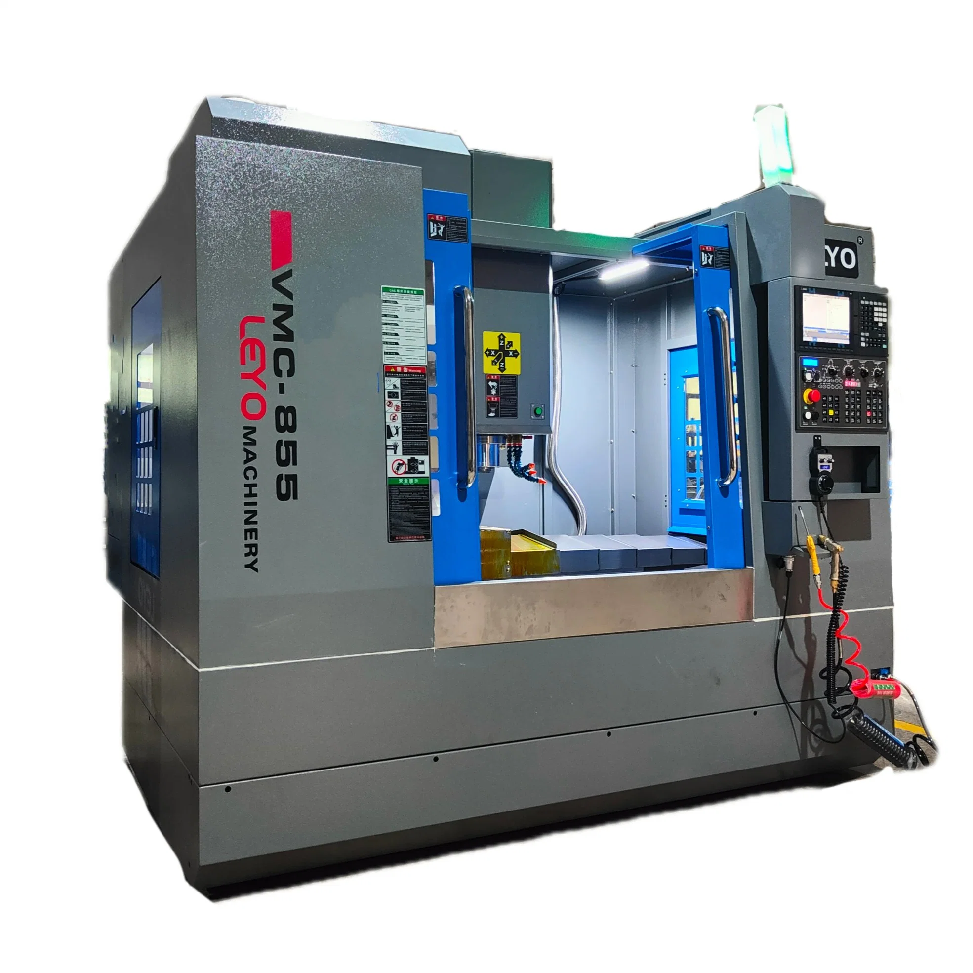 Leyo 3 Axis 4 Axis Okada Tool Library Direct Spindle12000rpm Vmc 855 Machining Center CNC Machine