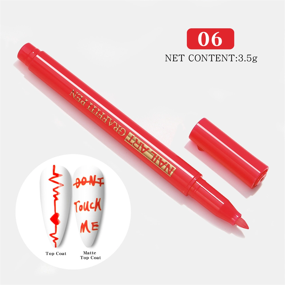 Manicure novo produto cola de um passo três em um fácil Para caneta de pintura colorida Dizzy Pen Tracing Nail Point Flower Caneta com gancho