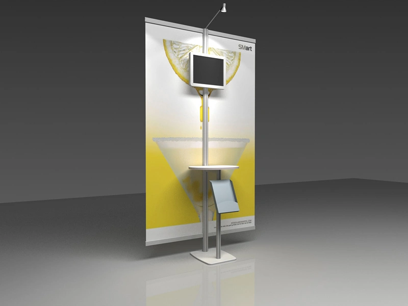 Exhibition Advertising Equipment Aluminum Poster Display with a 4 Brochure Holder