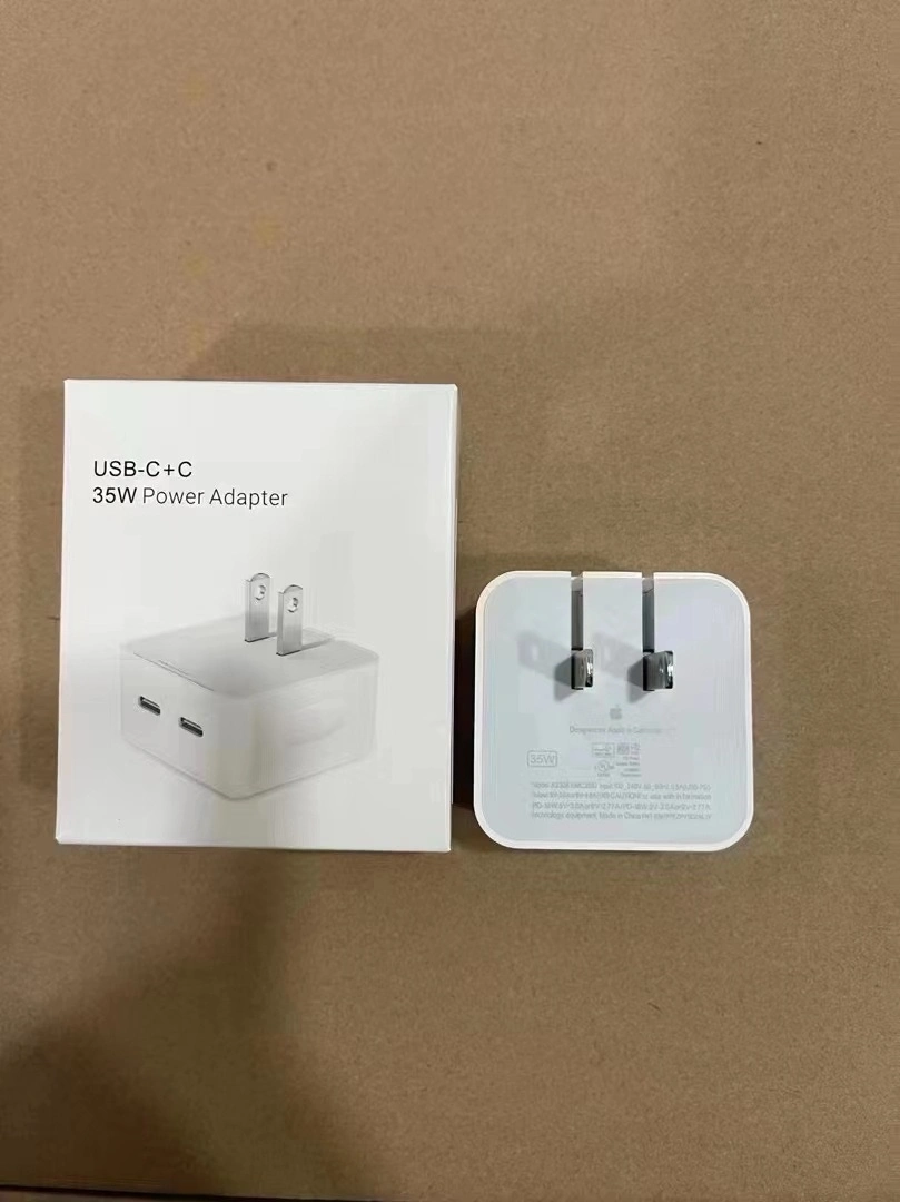 Cargador rápido 35W adaptador de alimentación USB-C doble para iPhone EU Enchufe para Reino Unido de EE. UU