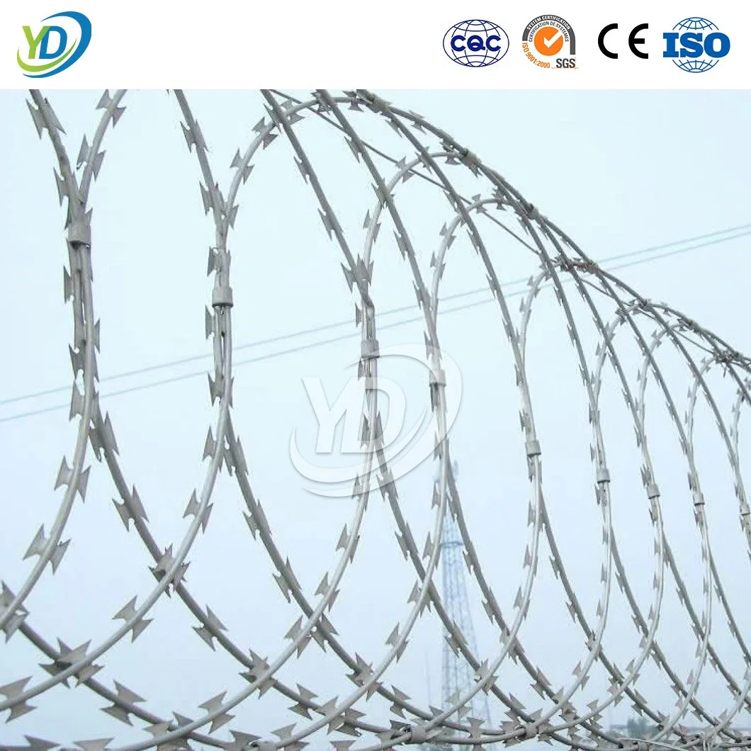 Yeeda Barbed Wire Farm Fence China Manufacturing 36 Inch Coil Diameter Razor Wire Blade Used for Anti Cut Anti Climb Fencing