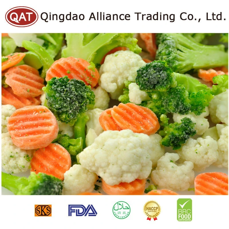 China Frozen Mixed Vegetables IQF Standard California Mixed Vegetables with Cualflower Broccoli Carrots with Kosher Brc Certificates