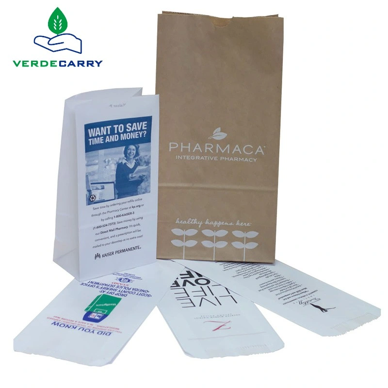 Custom Cats Dogs Veterinary Medicine Drug to-Go Service Transport Packing Packaging Paper Bag for Pharmacy