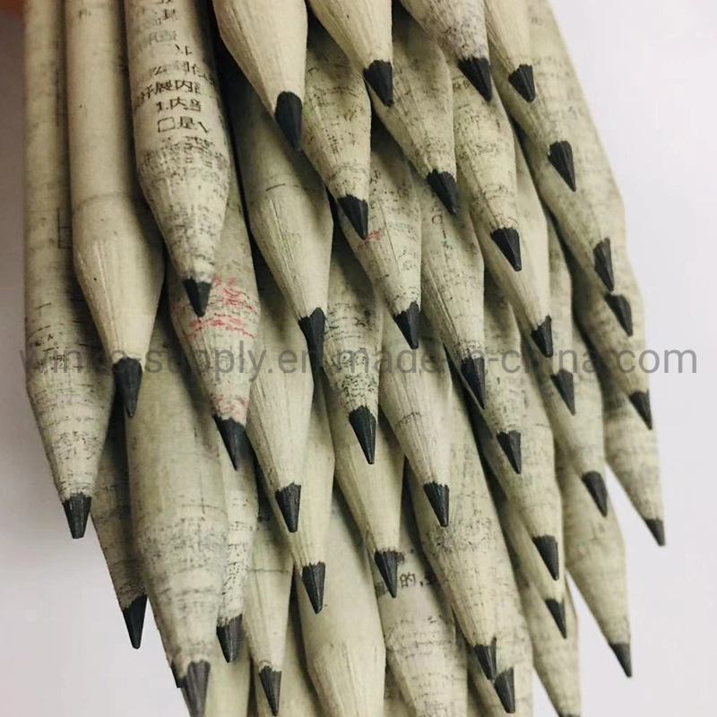 Customized Pre-Sharpened Recycled Newspaper Pencil for Office Supply