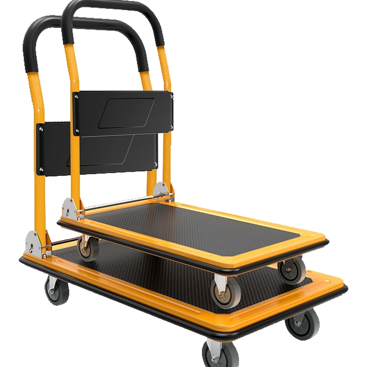 Plastic Folding Trolley Warehouse Pulling Light Handling Four-Wheel Household Trolley