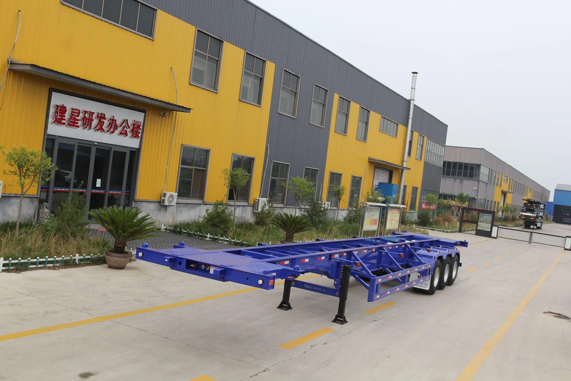 Jianxing 3 eixos 40FT 12m Skeleton Semi-reboque contentor Chassis de transporte