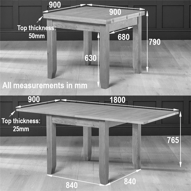 China Manufactura Roble sólido Cuadrado tapa para Mayorista/Proveedors Mesa de comedor - 90cm a 180cm Mesa de Roble para el Hogar, espacio pequeño, Hotel, comedor/Restaurante uso