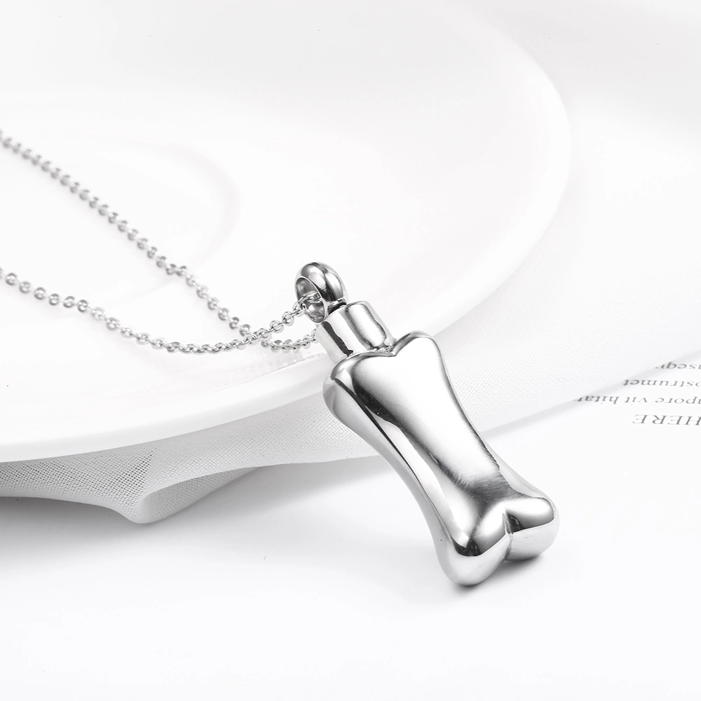 Commemorative Urn Pet Cremation Ashes Perfume Bottle Jewelry Series Dog Pendant Thin Bone Bead Necklace for Cats Dogs