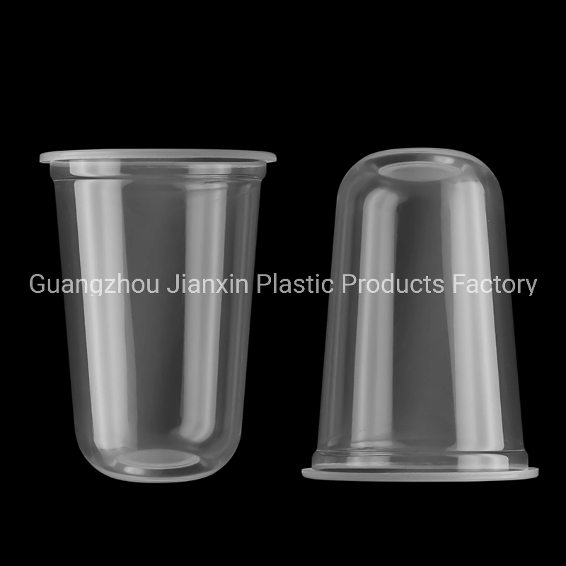 Disposable Transparent Custom Plastic Clear Boba Tea Cup with Lids