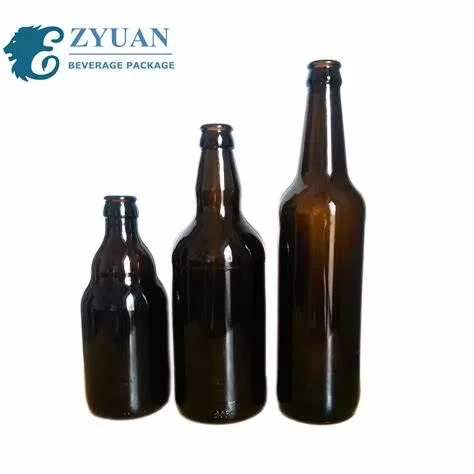 Custom Round Glass Clear Bottle 250 330 375 500 700 750 1000ml 7 8 10 12 16 22 24 32oz Amber Flint Brown Green Blue Pony Big Mini Small Stubby Craft Beer Bottle