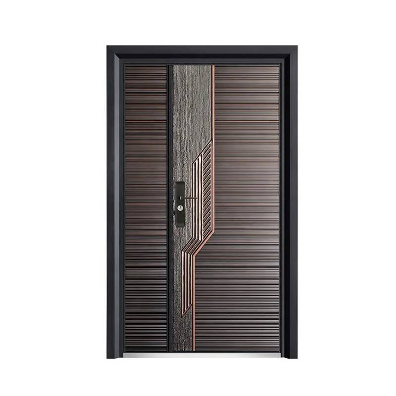 Kqdoors Porte de sécurité en acier haut de gamme Porte d'entrée principale Design extérieur Double Luxe Dernière image de conception