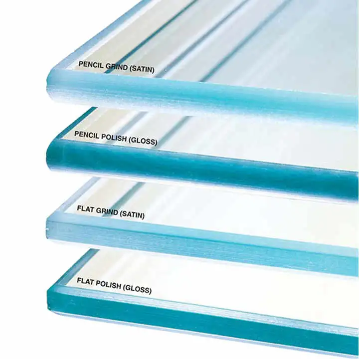 Pencil Polished Edges 4mm 4.5mm 5.0mm 6mm Clear Annealed Flat Float Glass