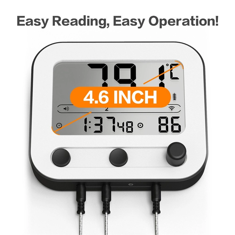 Long Range Wireless WiFi Meat Diagram of Smart Thermometer with Sound Beep