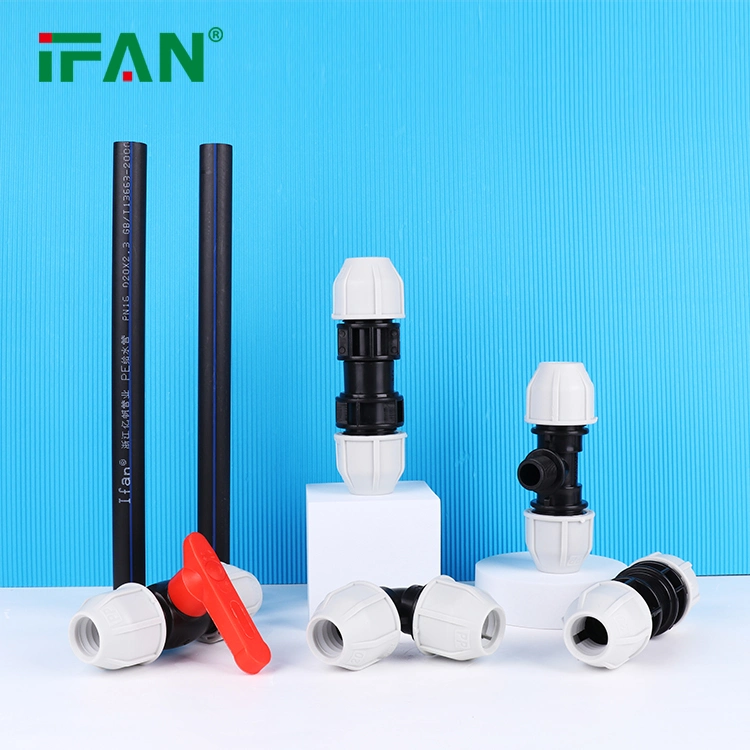 Ifan Plastic Plumbing Fitting PE PP Compression Fittings Grey Color 20-110mm HDPE Pipe Fittings