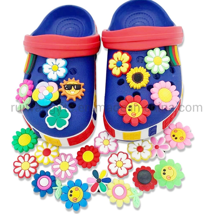 Wholesale Flowers Design Soft PVC Shoe Charms for Kids