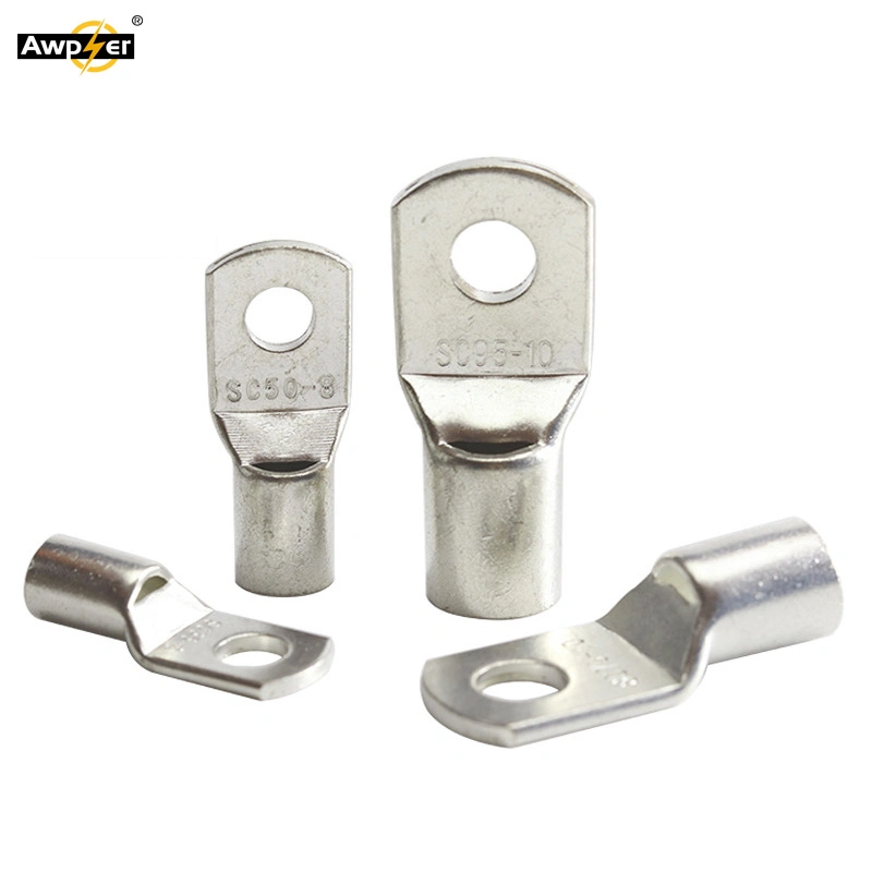 Sc Type Wire Nose Terminal Sc6 Sc10 Sc16 Bare Copper Battery Block Lugs Hole ID 6mm 8mm 10mm Crimp Dtga Cable Connector