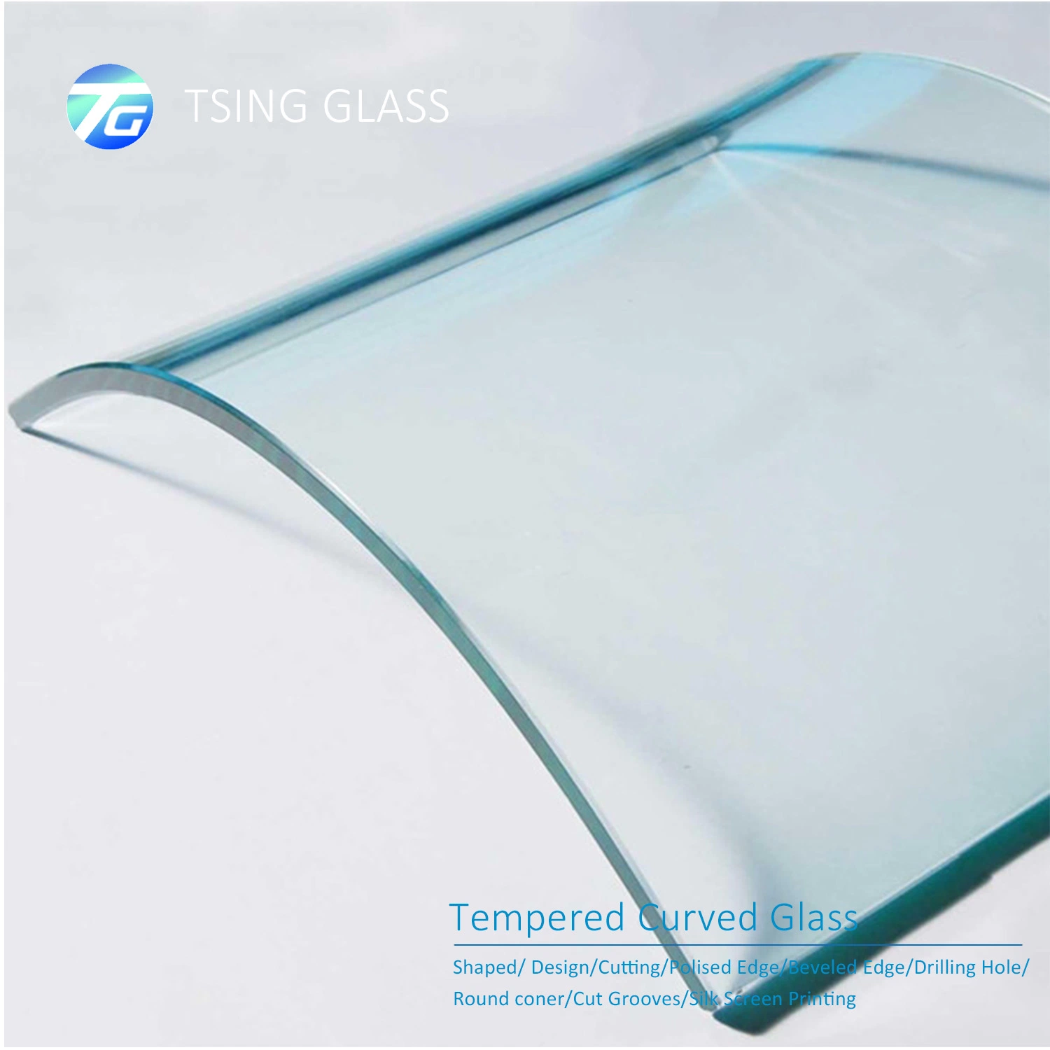 6mm 8mm Tempered Curved Glass /Hot Bent Glasss/Curved Glass for Door/Freezer Display/ Icebox/Furnace/Railing Fence