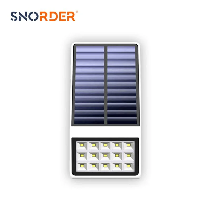 Always Bright Style ABS Material Black Solar Decorative Wall Lamp Polysilicon Solar Panel IP65 Waterproof Outdoor Lighting