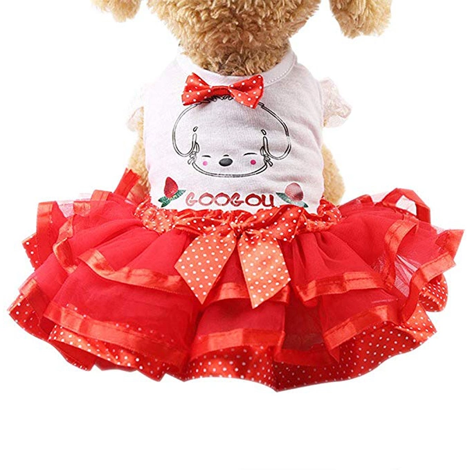 Fancy Luxury Cute Wholesale/Supplier Fashions Summer Girls Dress Matching Pet Clothing