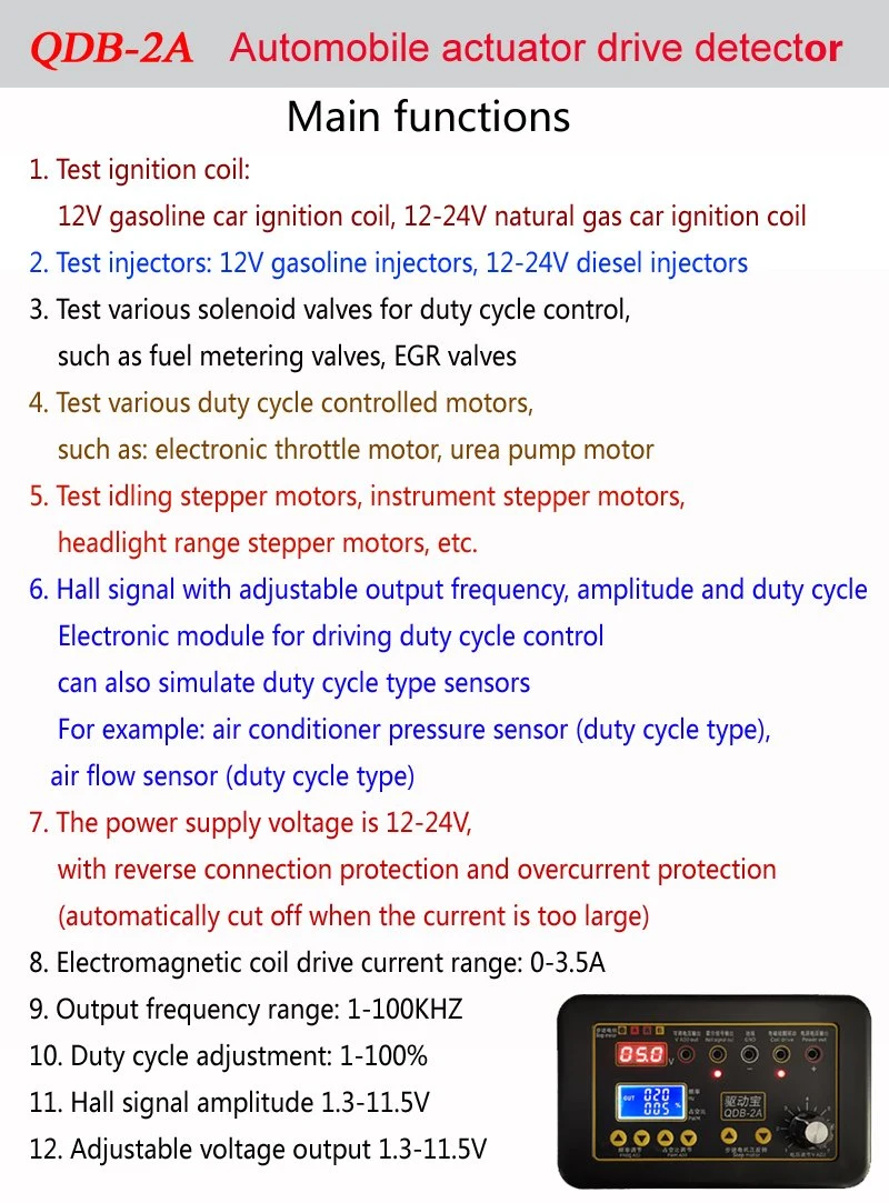 Inyector de la bobina de encendido del automóvil de la válvula de solenoide de motor paso a paso el detector de probador