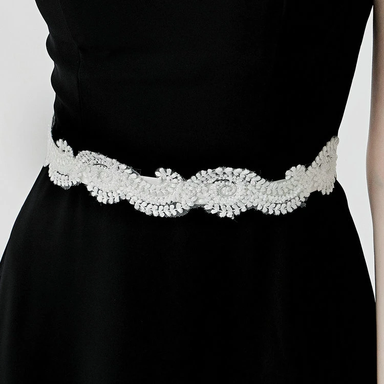 Lace Flower Waist Simple Fabric Ladies Belt Wedding Dress Accessories