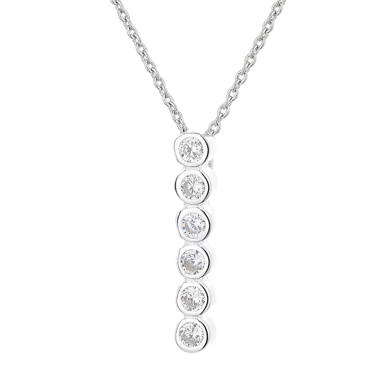 Moda 925 Sterling Silver jóias pingente de diamante com clareza o zircónio para venda por grosso para meninas