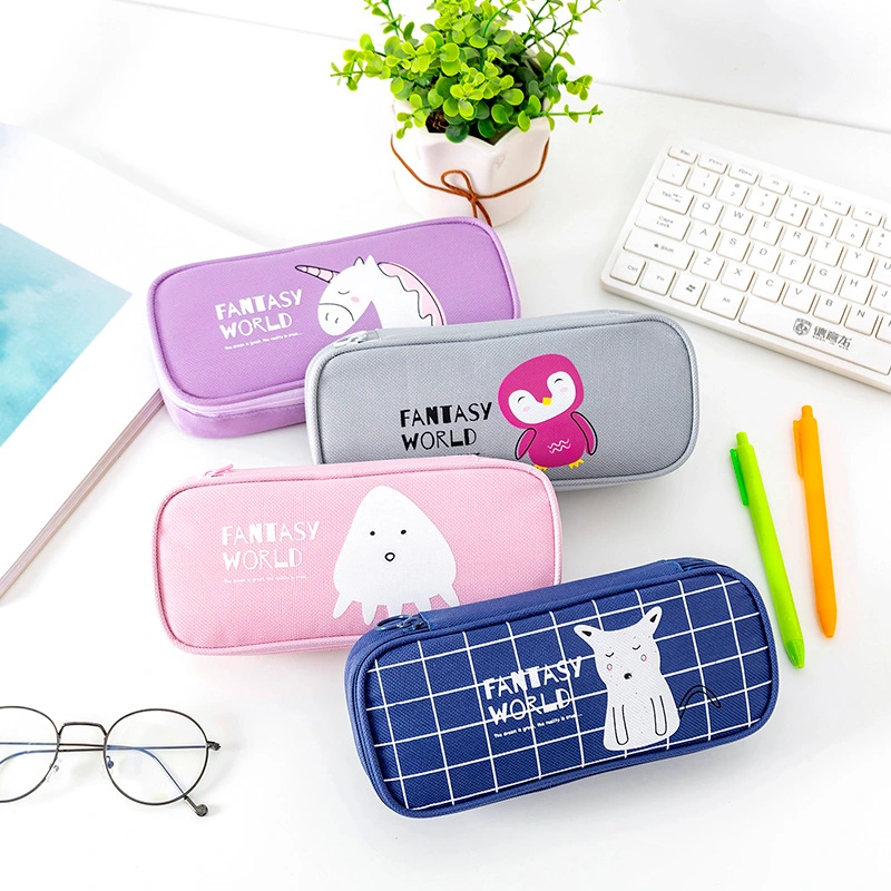 Boîte à lettres Cute Creative Cartoon Animal Grande capacité Pencil case Trousse Oxford Cloth case Student Pencil case