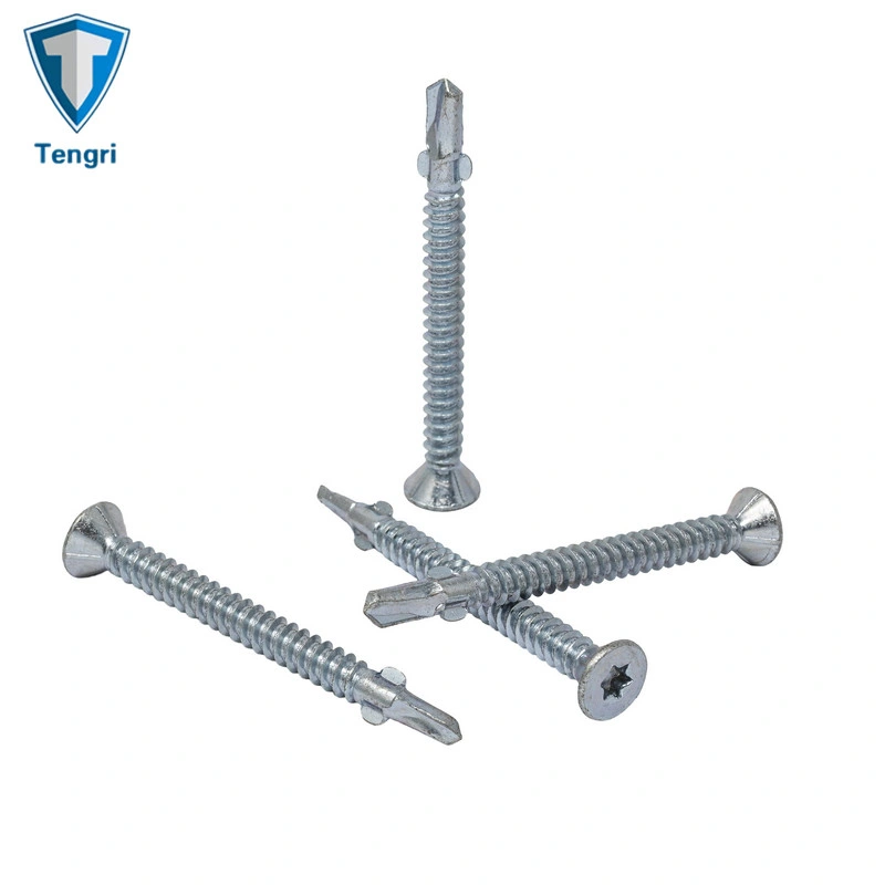 Hardware Torx Anti-Theft Flat Self Drilling Screw Wing Tek Screw Gypsum Board Screw with Zinc Plated