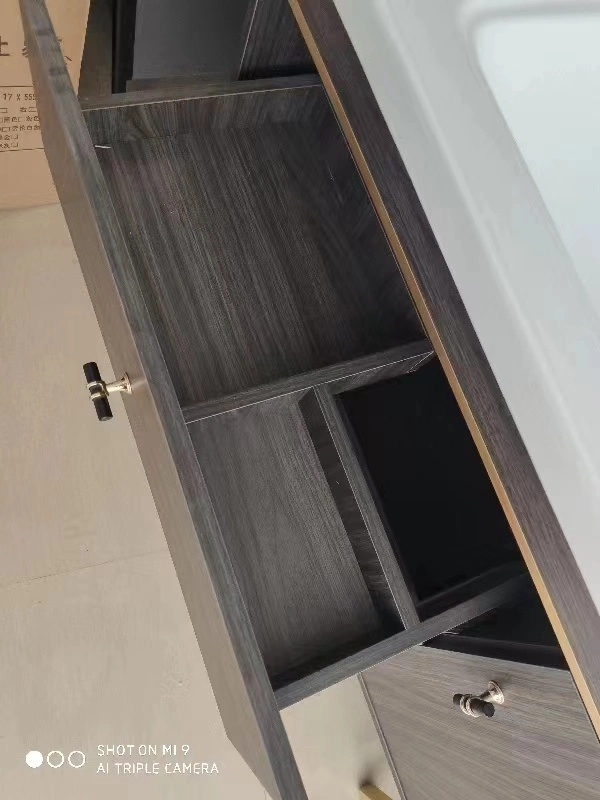 Armário de casa de banho com espelho de vidro moderna casa de banho Armário Armário de madeira armário de casa de banho de Contraplacado (HZGR6186)