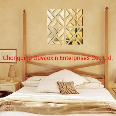 Combination Pattern Square Crystal 3D Mirror Wall Sticker