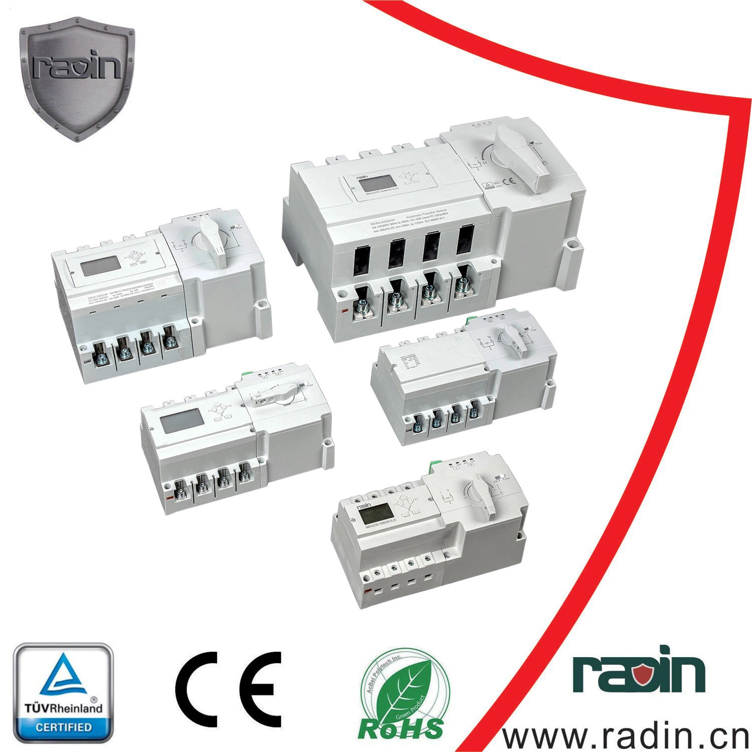 Tiempo de transferencia inteligente ajustable Interruptor de transferencia automática