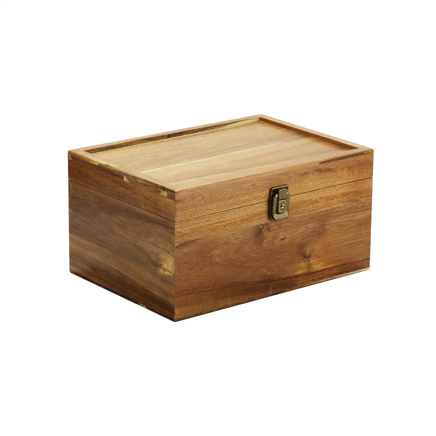 Hand-Crafted Premium grandes de Madera La madera de acacia Keepsake pecho cajas de almacenamiento decorativos