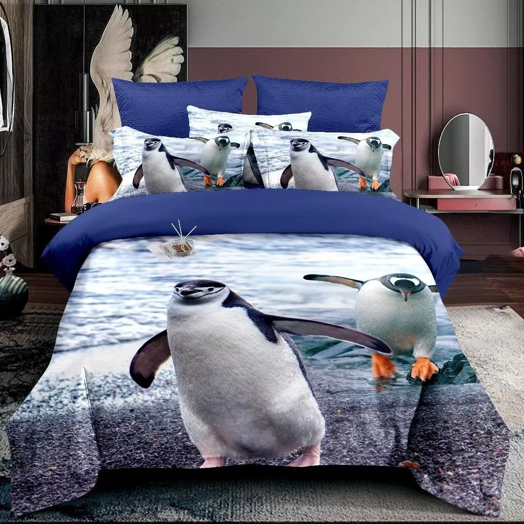 3D Printed Duvet Cover with 2 Pillowcases Animal Patterns for All Seasons