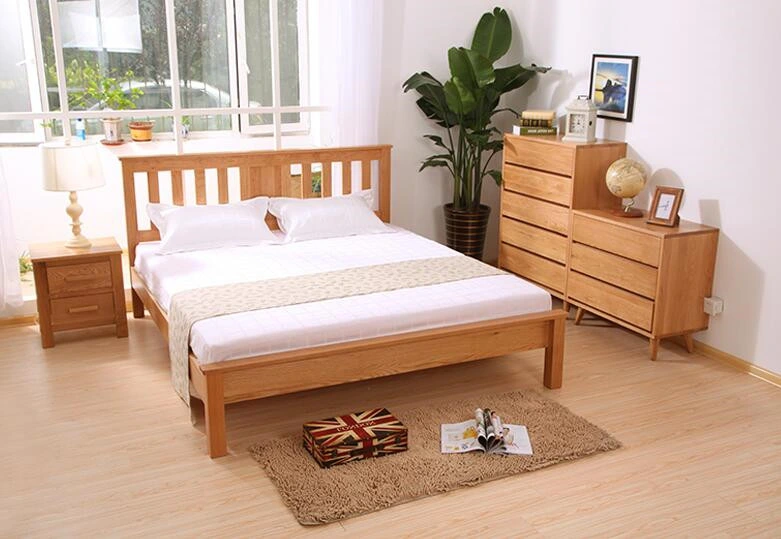 Solid Wooden Bed Modern Double Beds (M-X2231)