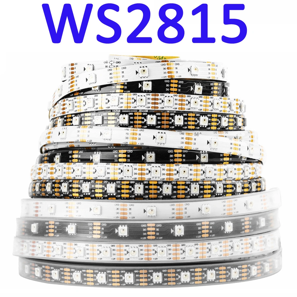 5m 12V Ws2811 Ws2815 5V Ws2812b Eco Ws2813 Dual Signal RGB IC 3pin 4pin Pixels LED Light Strip Addressable 30 60 LEDs IP30 65 67