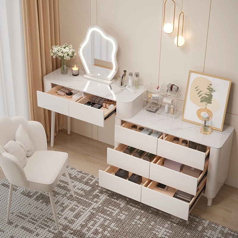 Modern Fashion Nordic Makeup Vanity Multifuncitional Table with Mirror Dressing Table for Bedroom Furniture Dresser with Stool