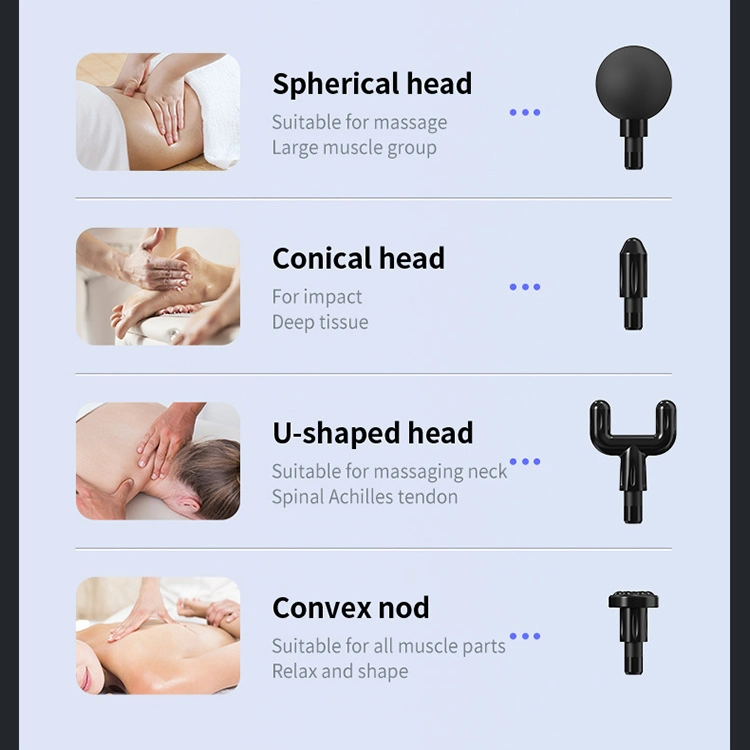 Novo design do músculo profundo multifunções portáteis Pistola de massagem quente