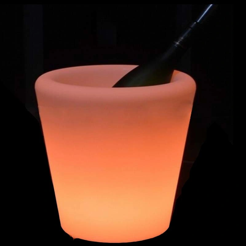 Modern Restaurant Furniture Wine Cooler Plastic LED Ice Bucket LED Furniture Rental for Sale