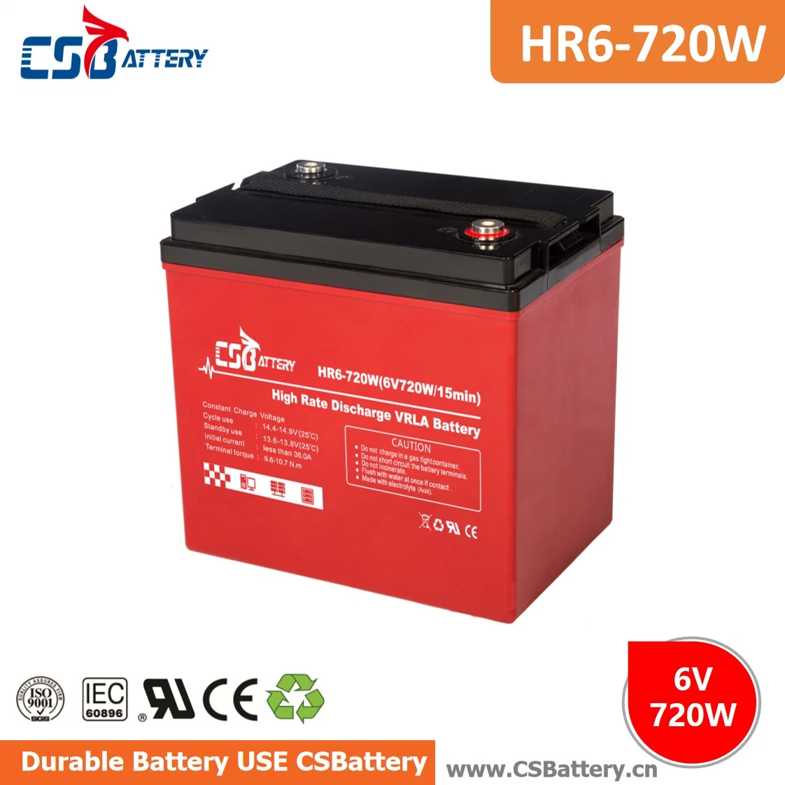 Csbattery 6V190AH-720W de alta velocidad de descarga de bateria AGM para baterías de plomo ácido/generador solar/helicóptero/Ada