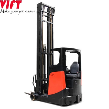 Shanghai Vift Brand AC 1.6t 1600kg 3500lb Wideview Power Battery Operated Electric Reach Forklift Reach Truck